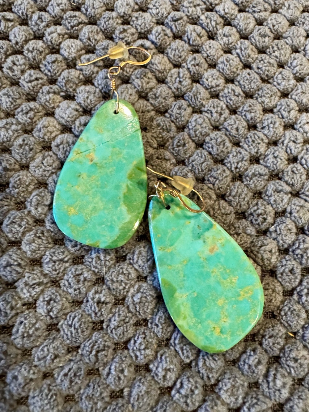 Anthropologie Turquoise-Green Teardrop Dangle Earrings